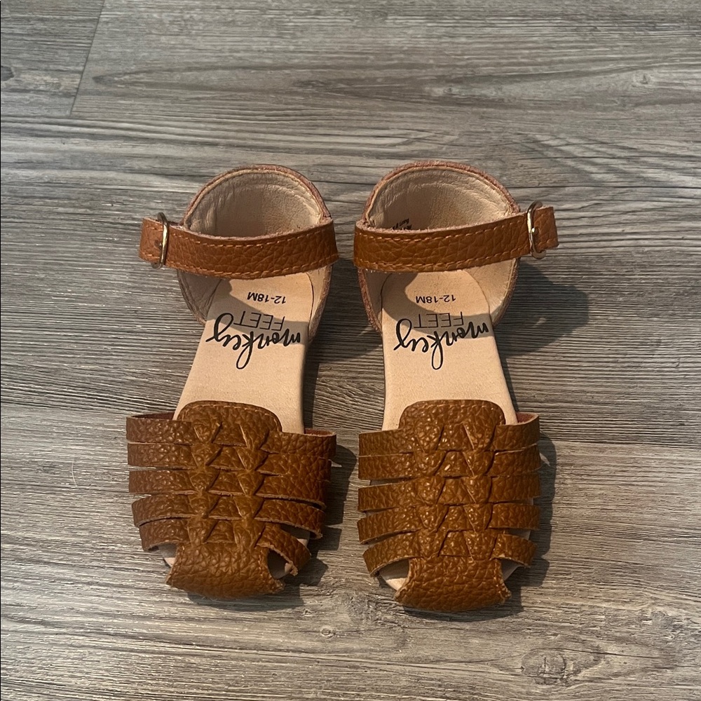 Brown Leather Kids Sandals-Size 12-18m